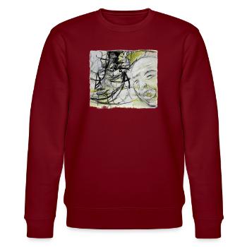 An old man remembers - Stanley/Stella CHANGER Unisex Organic Sweatshirt - burgundy - Front - Nik (191cm) & Marisol (170cm)