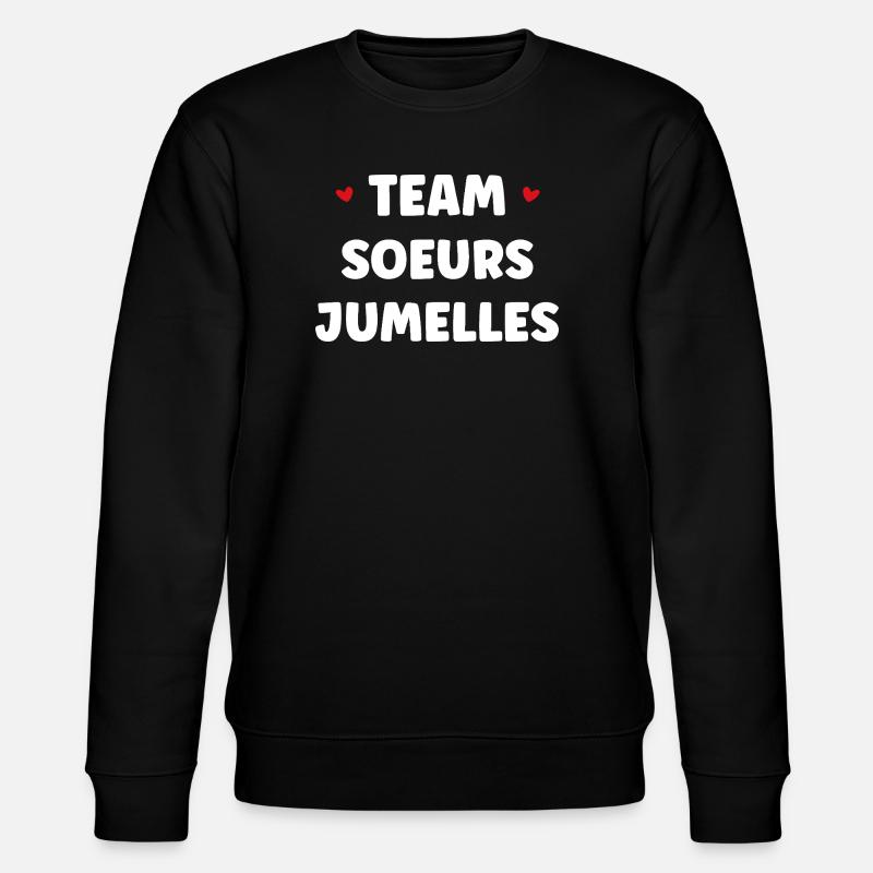Team Zwillingsschwestern - Stanley/Stella Unisex Bio-Sweatshirt CHANGER  - Schwarz