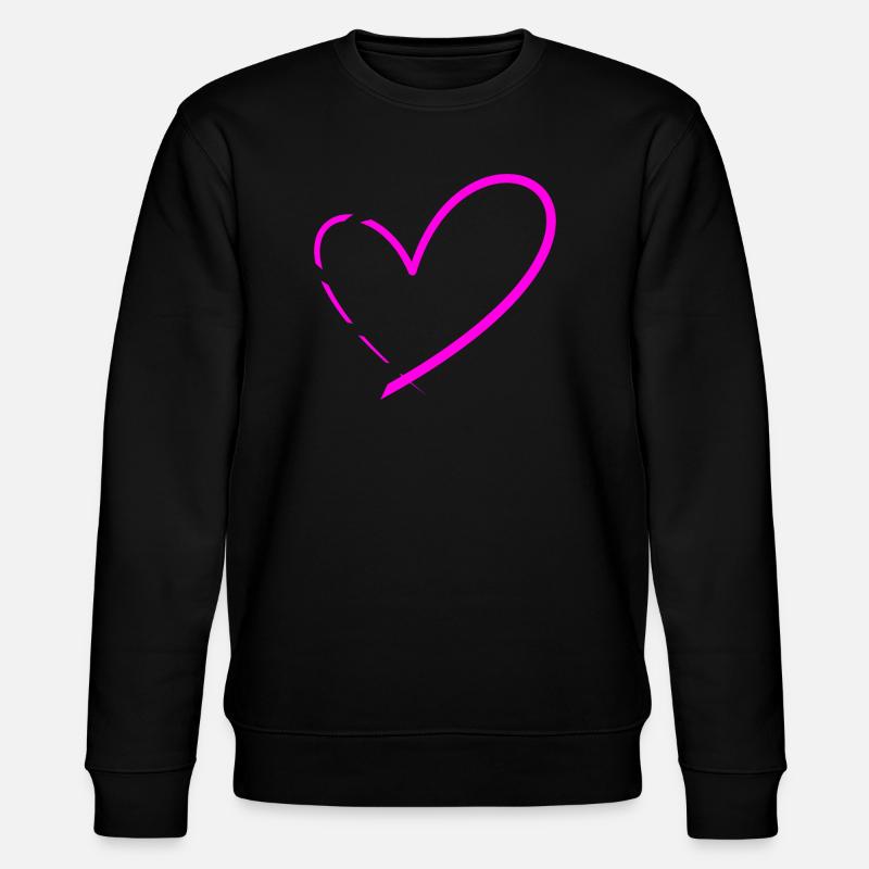 Herz Herzen - Stanley/Stella Unisex Bio-Sweatshirt CHANGER  - Schwarz