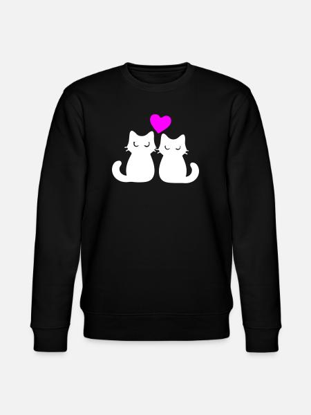 Katzen Verliebt Paar - Stanley/Stella CHANGER Unisex Organic Sweatshirt - black