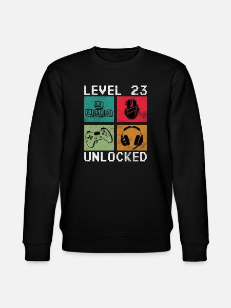 Level 23 Reached Gamer - Stanley/Stella CHANGER Unisex Organic Sweatshirt - black