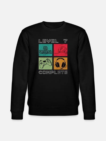 Birthday Gamer Level 7 Years Unlocked - Stanley/Stella CHANGER Unisex Organic Sweatshirt - black
