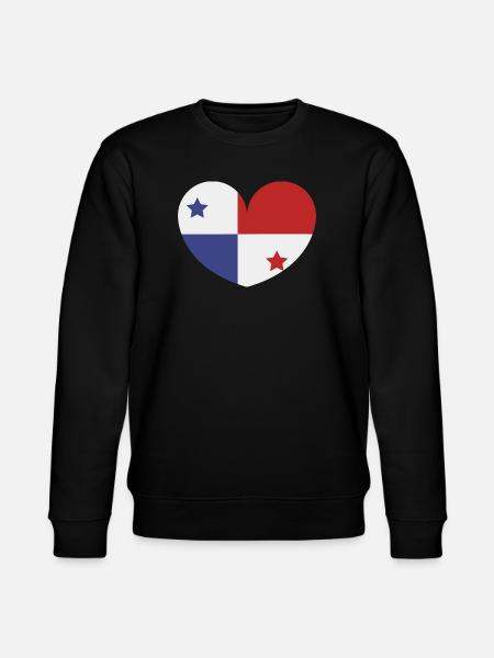 Panama heart flag - Stanley/Stella CHANGER Unisex Organic Sweatshirt - black