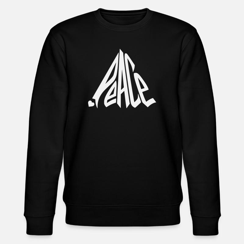 Peace Graffiti Heart Lettering - Stanley/Stella CHANGER Unisex Organic Sweatshirt - black