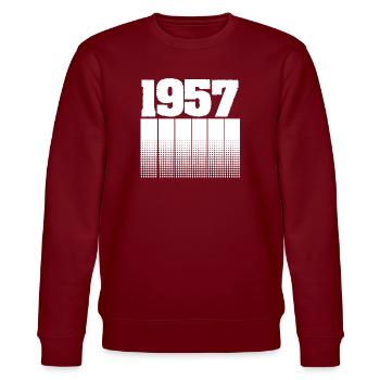 1957 1957 - Stanley/Stella CHANGER Unisex Organic Sweatshirt - burgundy - Front - Nik (191cm) & Marisol (170cm)