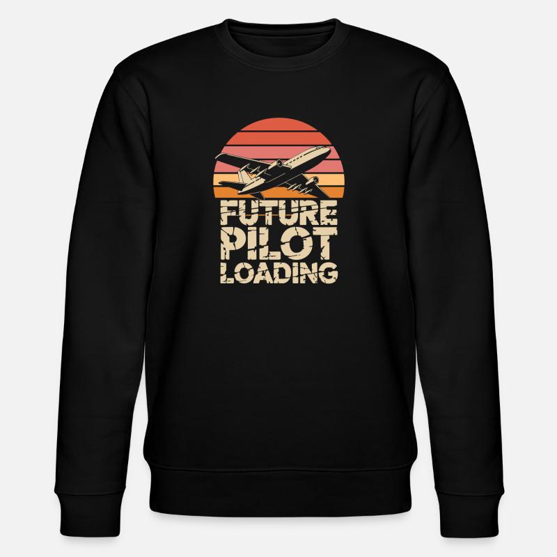  Future Pilot Loading Flugzeug Retro - Stanley/Stella Unisex Bio-Sweatshirt CHANGER  - Schwarz