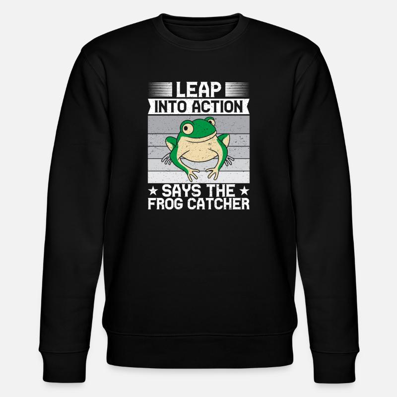 Frog Catcher Leap Into Action Frog - Stanley/Stella Unisex Bio-Sweatshirt CHANGER - Schwarz