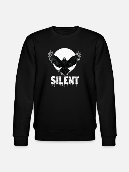 Silent – Dark Raven Gothic Motif - Stanley/Stella CHANGER Unisex Organic Sweatshirt - black
