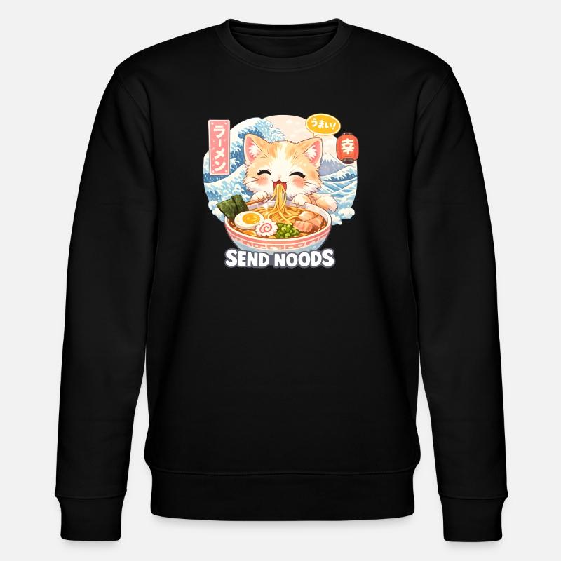 Motif Retro Wave Ramen Nouilles Chat - Sweat bio CHANGER Stanley/Stella Unisexe - noir