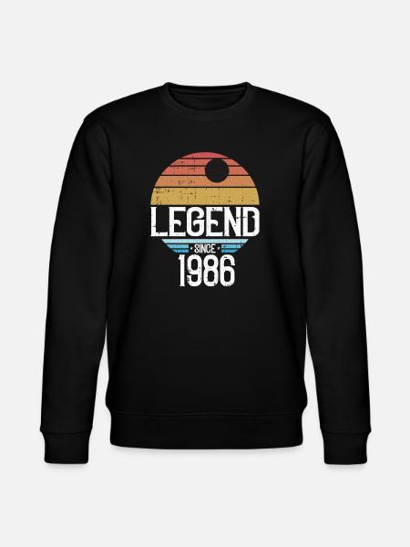 Legend 1986 Retro Sun Logo - Stanley/Stella CHANGER Unisex Organic Sweatshirt - black