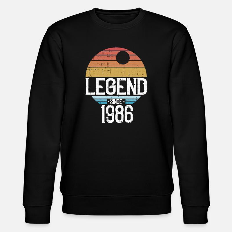 Legend 1986 Retro Sun Logo - Stanley/Stella CHANGER Unisex Organic Sweatshirt - black