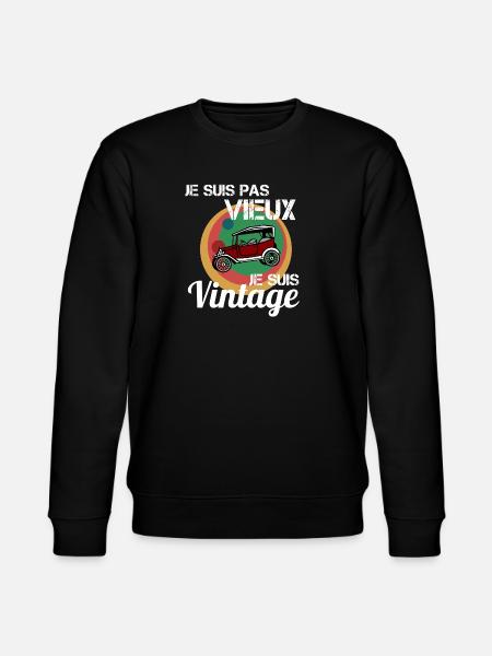 Ich bin kein altes Oldtimer-Auto - Stanley/Stella Unisex Bio-Sweatshirt CHANGER  - Schwarz