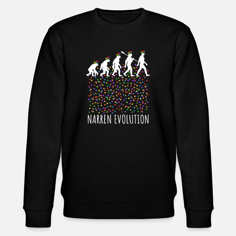 Narren Evolution | Homo Karnevalis | Fastnacht - Stanley/Stella Unisex Bio-Sweatshirt CHANGER - Schwarz