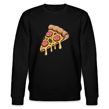 Pizza Pizzabäcker - Stanley/Stella Unisex Bio-Sweatshirt CHANGER  - Schwarz - Vorne - Nik (191cm) & Marisol (170cm)