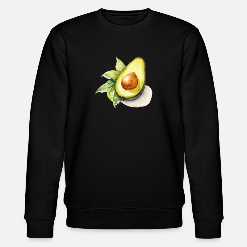 Illustration aquarelle avec avocat - Sweat bio CHANGER Stanley/Stella Unisexe - noir
