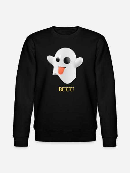 Fluffy Ghost with Tongue - Stanley/Stella CHANGER Unisex Organic Sweatshirt - black