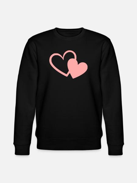 Valentines Pink Heart, Valentine's Day - Stanley/Stella CHANGER Unisex Organic Sweatshirt - black