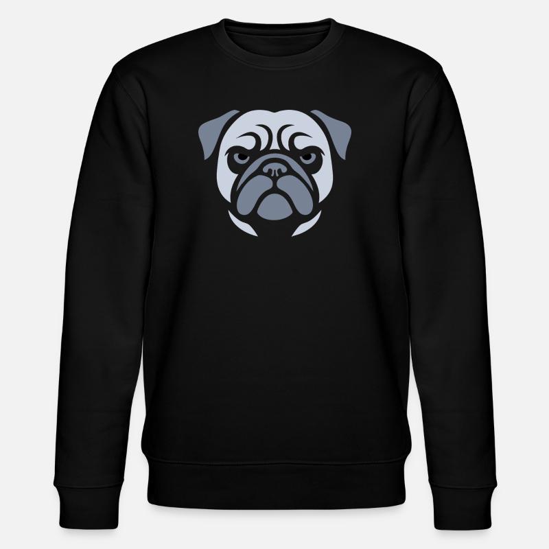 Carlin, tête de chien - Sweat bio CHANGER Stanley/Stella Unisexe - noir