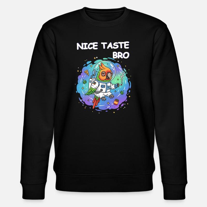 Space Weed Papagei - Stanley/Stella Unisex Bio-Sweatshirt CHANGER  - Schwarz