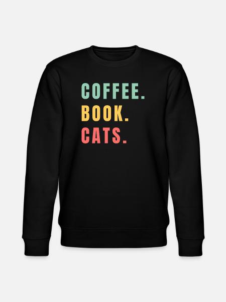 COFFEE BOOK CATS - Stanley/Stella Unisex Bio-Sweatshirt CHANGER - Schwarz