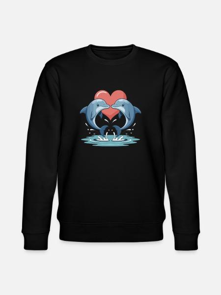 Dolphin Couple Valentine's Day - Stanley/Stella CHANGER Unisex Organic Sweatshirt - black