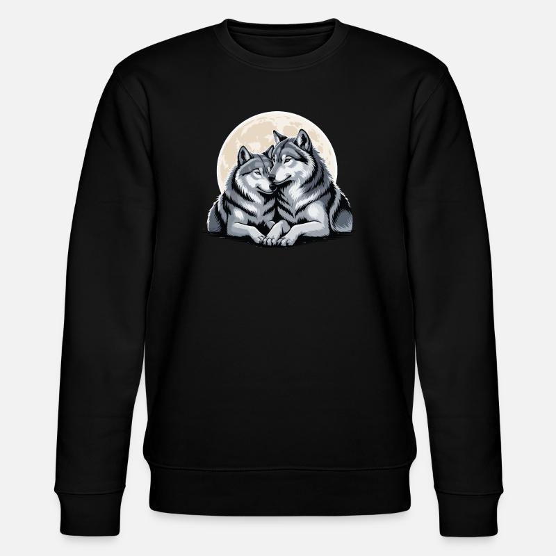 Couple de loups Amour Saint-Valentin - Sweat bio CHANGER Stanley/Stella Unisexe - noir