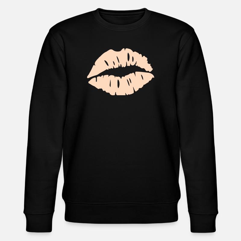  Lippen Silhouette  - Stanley/Stella Unisex Bio-Sweatshirt CHANGER  - Schwarz