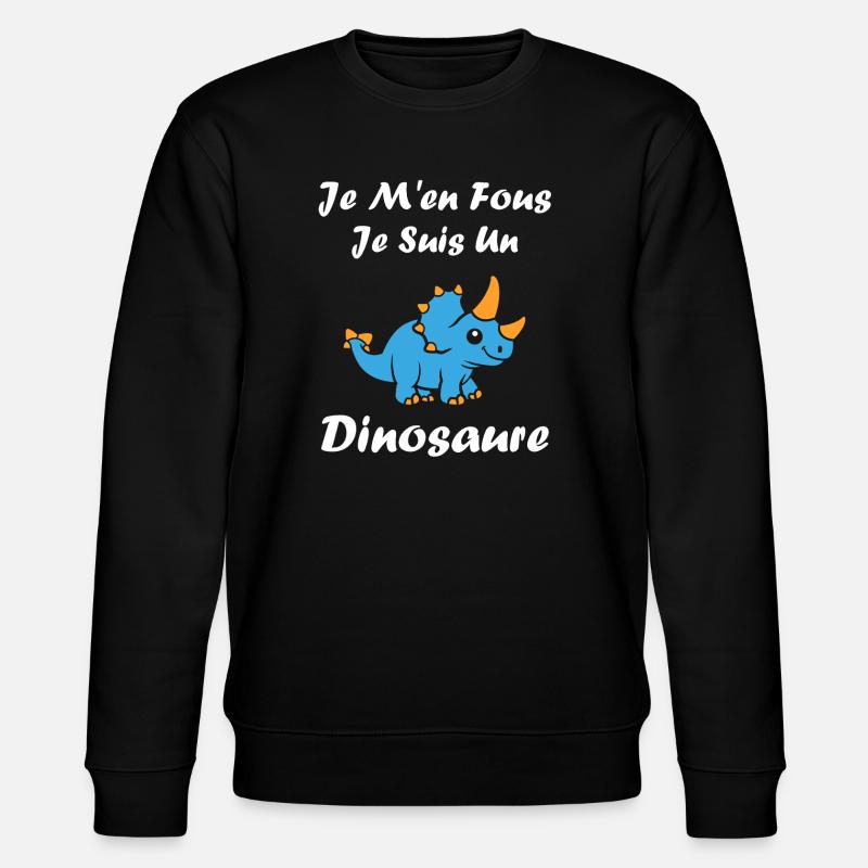 Blauer Dino: Lustige Phrasen - Stanley/Stella Unisex Bio-Sweatshirt CHANGER  - Schwarz