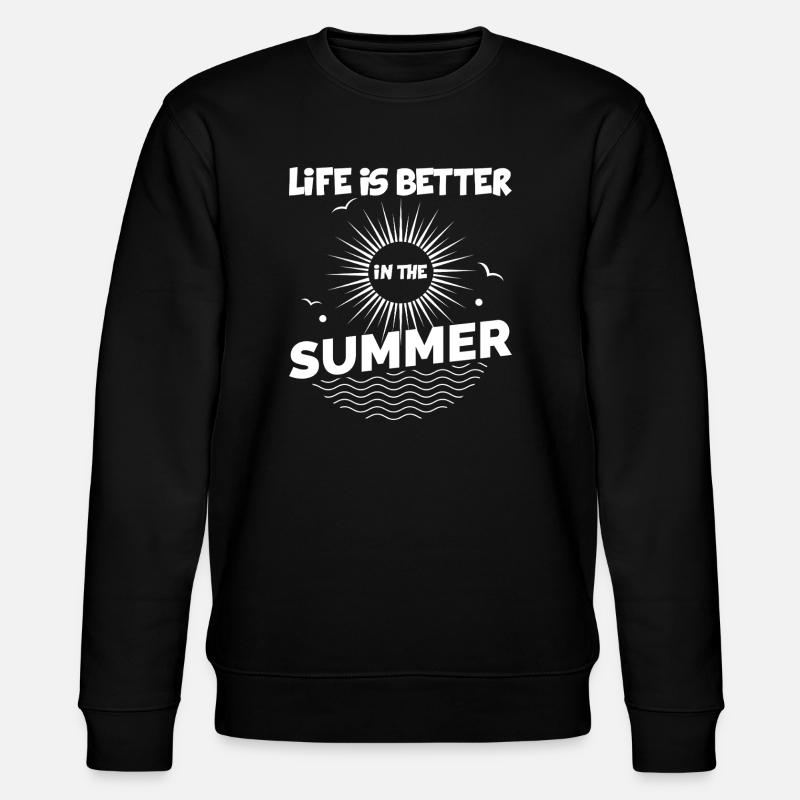 Leben Besser Im Sommer - Stanley/Stella Unisex Bio-Sweatshirt CHANGER  - Schwarz
