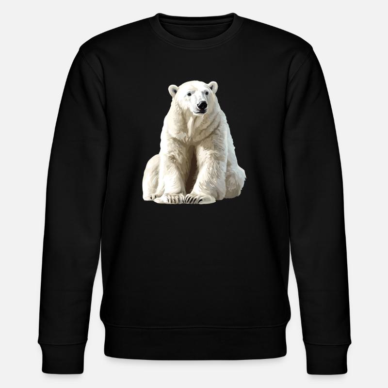 Polarbär im Eislicht - Stanley/Stella Unisex Bio-Sweatshirt CHANGER  - Schwarz