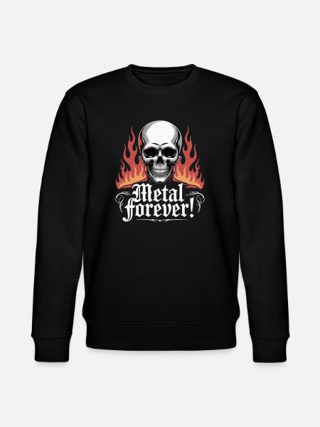 Metal Forever Skull Flame - Stanley/Stella CHANGER Unisex Organic Sweatshirt - black