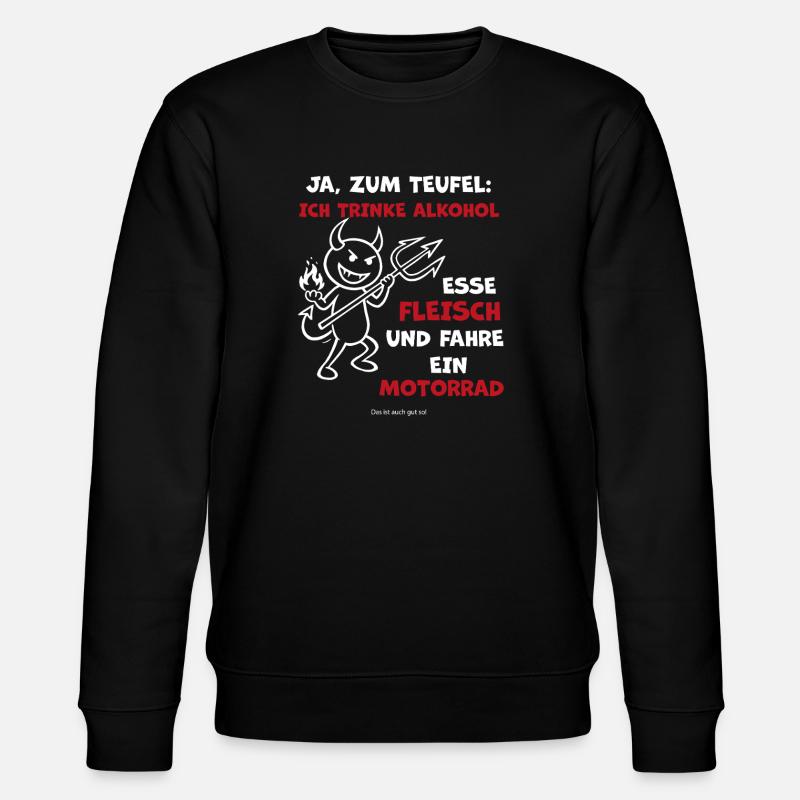 Devilish Drinker Motorcycle - Stanley/Stella CHANGER Unisex Organic Sweatshirt - black