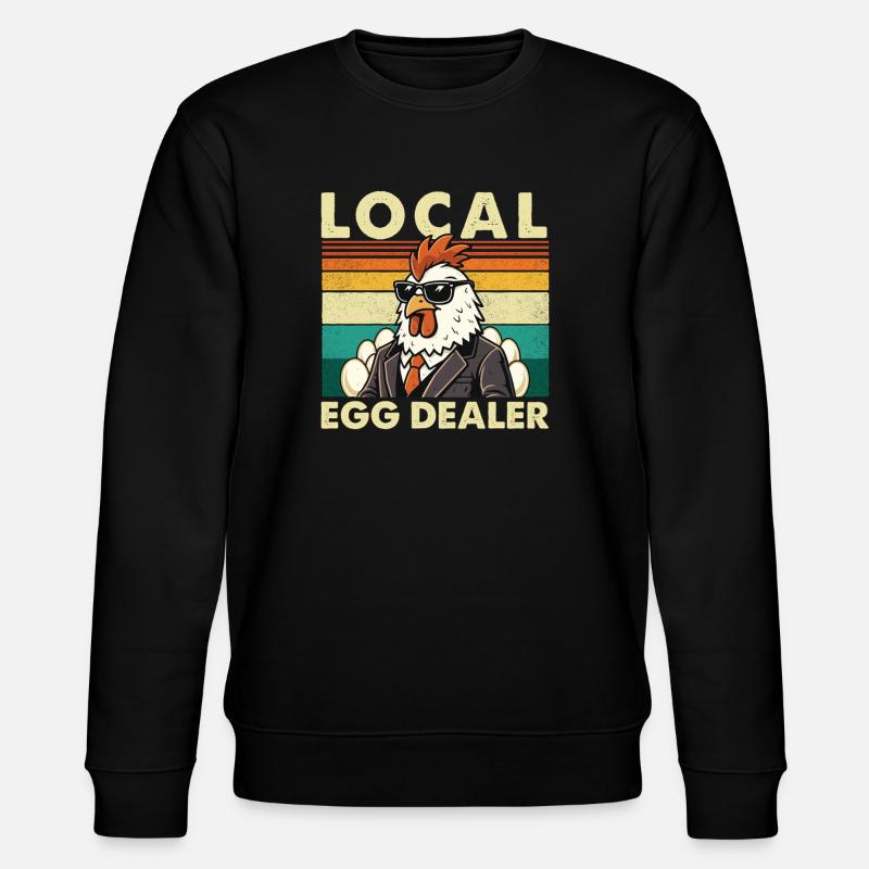 Lokaler Eierhändler Hähnchen-Oster-Bauernspaß - Stanley/Stella Unisex Bio-Sweatshirt CHANGER  - Schwarz
