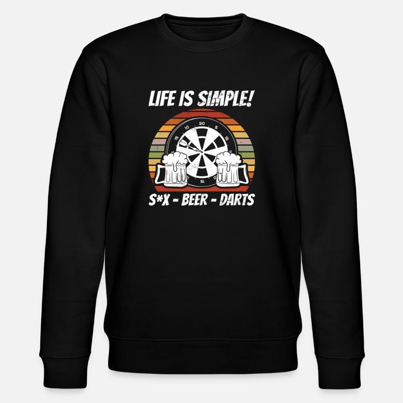 Life is simple: beer darts - Stanley/Stella CHANGER Unisex Organic Sweatshirt - black