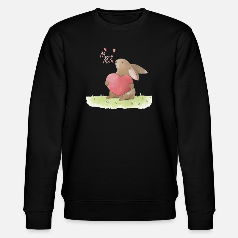 Heiratsantrag Illustration Marry Me Proposal - Stanley/Stella Unisex Bio-Sweatshirt CHANGER  - Schwarz