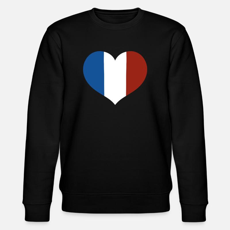 Cœur du drapeau français - Sweat bio CHANGER Stanley/Stella Unisexe - noir