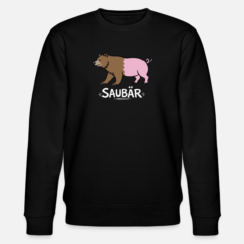 Cochon Ours – Jeu de mots drôles Conception animale - Sweat bio CHANGER Stanley/Stella Unisexe - noir