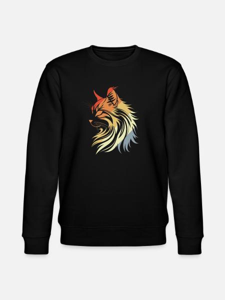 Cat Retro Style - Stanley/Stella CHANGER Unisex Organic Sweatshirt - black