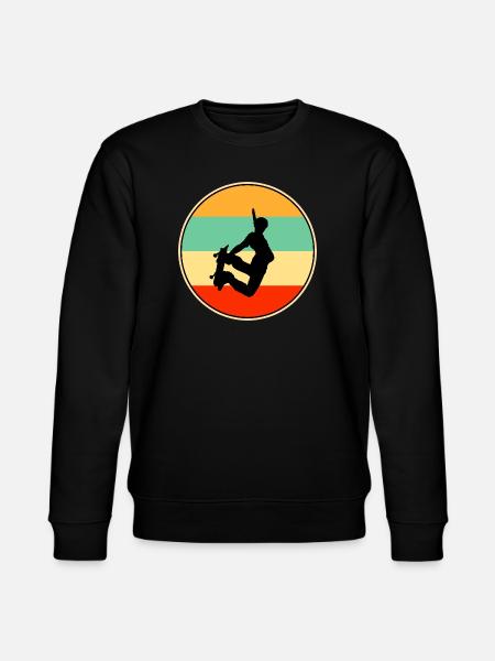 Retro Skater Sunset 80s Style Skateboarding - Stanley/Stella CHANGER Unisex Organic Sweatshirt - black