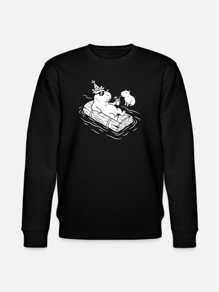 Capy Party on the Raft - Stanley/Stella CHANGER Unisex Organic Sweatshirt - black