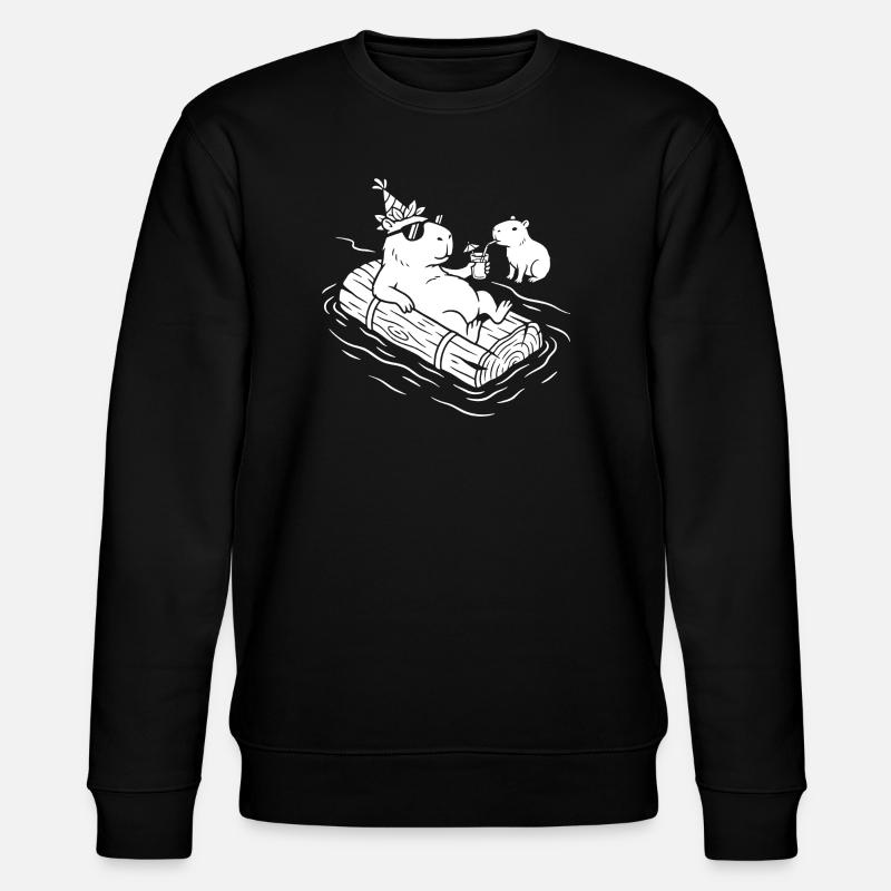 Capy Party on the Raft - Stanley/Stella CHANGER Unisex Organic Sweatshirt - black