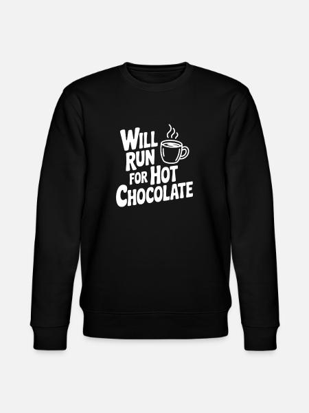 Will Run for Hot Chocolate - Stanley/Stella CHANGER Unisex Organic Sweatshirt - black