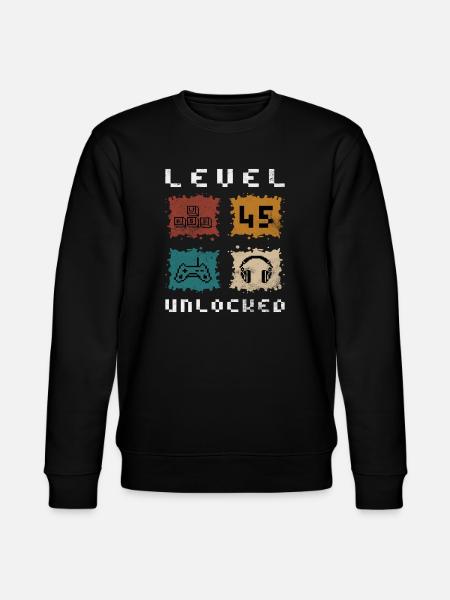 Level 45 Unlocked - Stanley/Stella CHANGER Unisex Organic Sweatshirt - black
