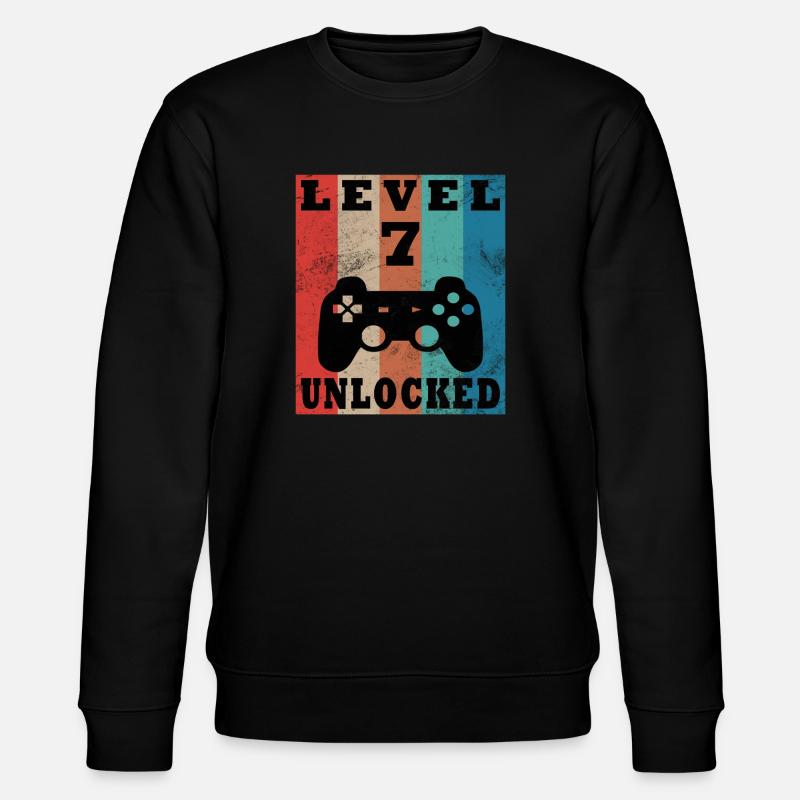 Level 7 freigeschaltet Retro-Controller - Stanley/Stella Unisex Bio-Sweatshirt CHANGER  - Schwarz