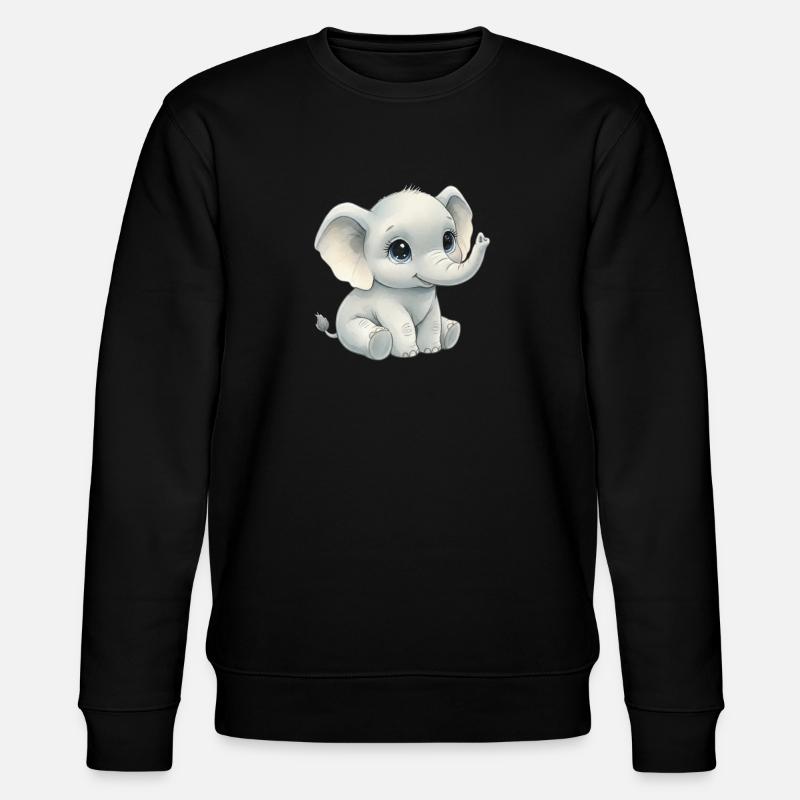 Petit éléphant dans le style aquarelle - Sweat bio CHANGER Stanley/Stella Unisexe - noir