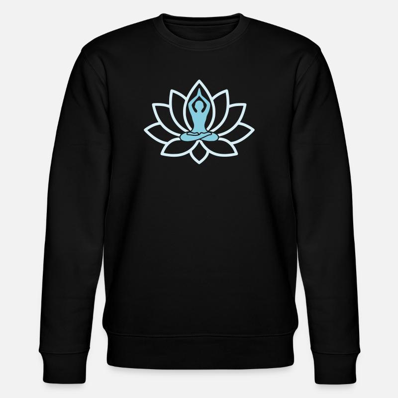 Bunte Lotusblüte Chakra - Stanley/Stella Unisex Bio-Sweatshirt CHANGER  - Schwarz