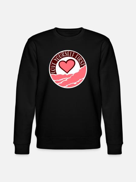 Love Yourself First Self-Love Self-Care - Stanley/Stella CHANGER Unisex Organic Sweatshirt - black