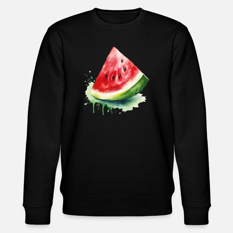 Wassermelone Aquarell Splash - Stanley/Stella Unisex Bio-Sweatshirt CHANGER  - Schwarz