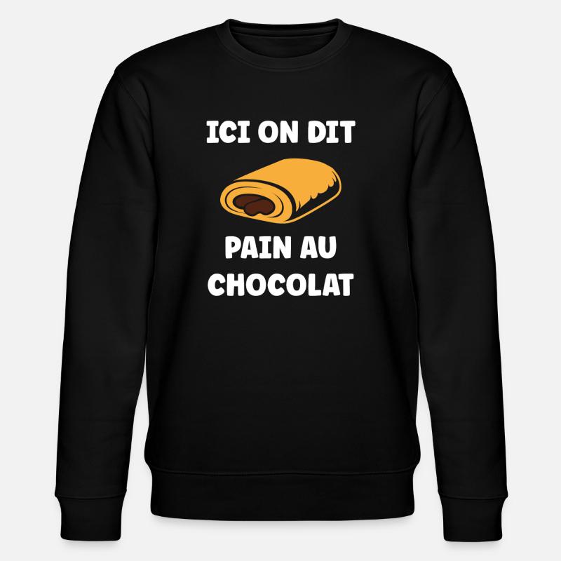 Pain au chocolat illustré - Sweat bio CHANGER Stanley/Stella Unisexe - noir