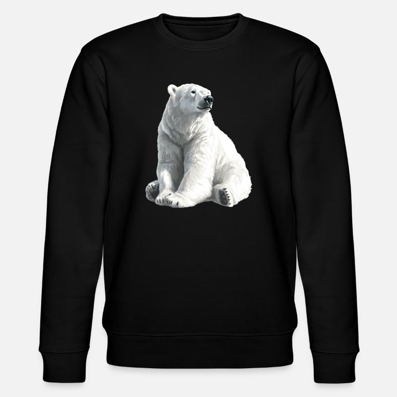 Polar Bär Illustration Eislicht - Stanley/Stella Unisex Bio-Sweatshirt CHANGER - Schwarz